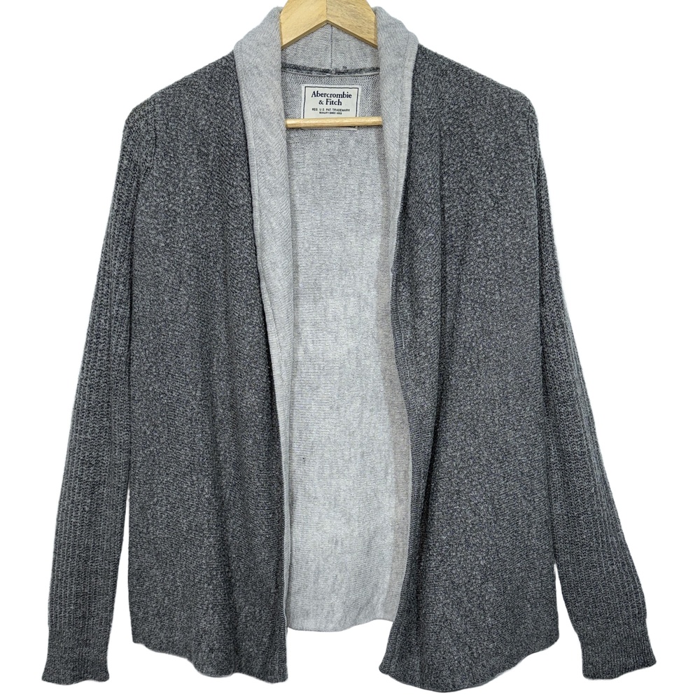 Abercrombie & Fitch Grey Gray Knit Collared Long Sleeve Cardigan Sweater Size XS